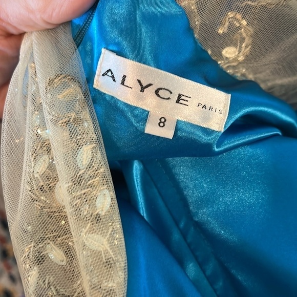 Alyce Paris Formal Dress Prom Cocktail Illusion Mini Size 8 NWT Gemstones - Picture 11 of 12